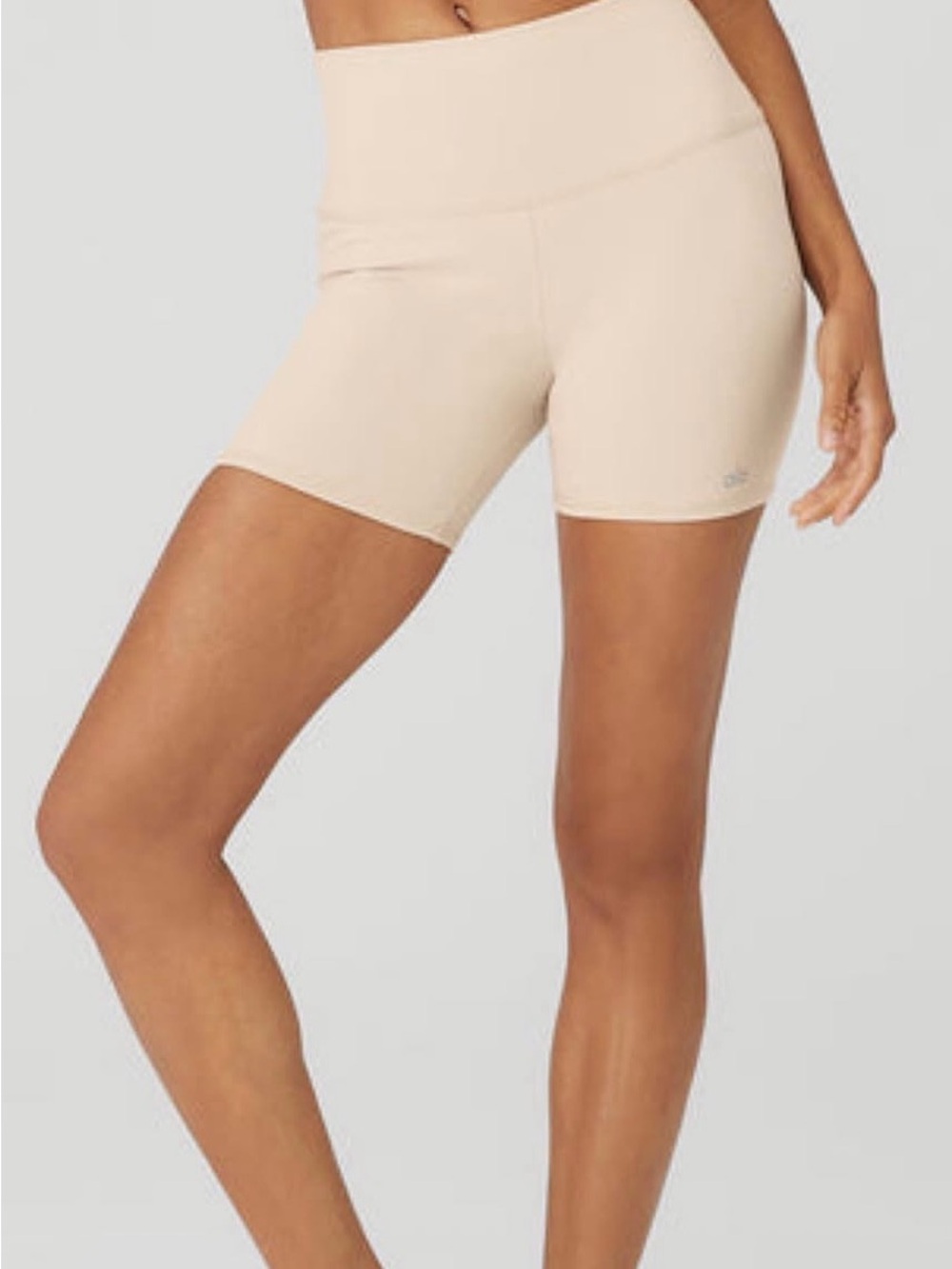 Alo Airbrush Sculpting Bike Shorts Sandstone Beige Athleisure Large